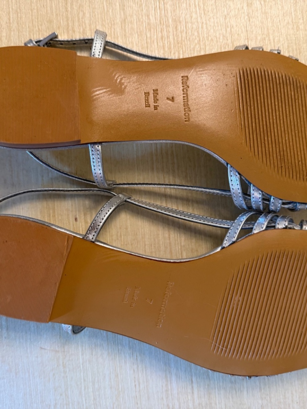 Reformation Millie Silver Slingback Sandals - Picture 2 of 4